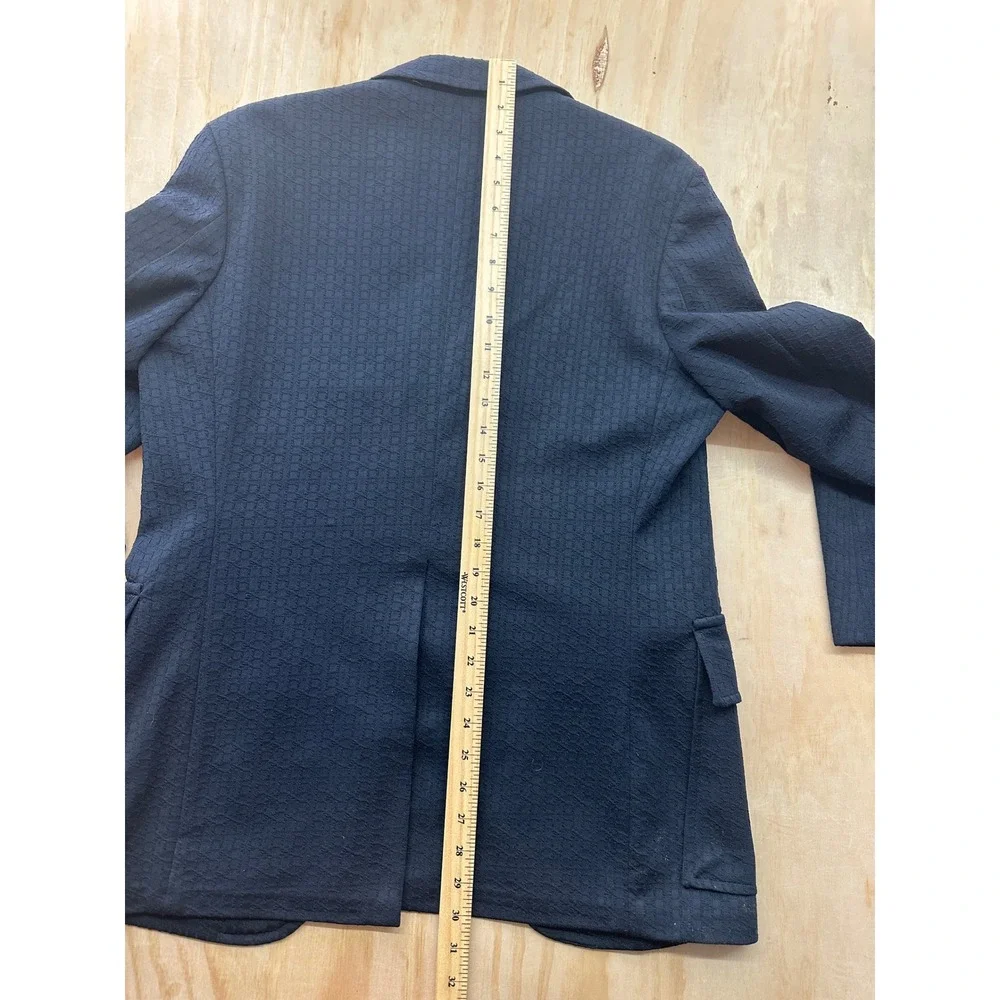Vintage Fieldshire Stern & Field Navy Blue Textured Knit Blazer Sport Coat‎ Mens